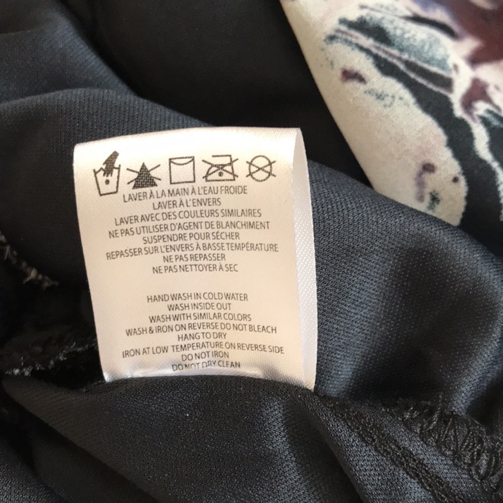 AKA Sapphire Blue Floral Mini Dress with Tiered Ruffles; Long Sleeve; XS - Picture 9 of 16